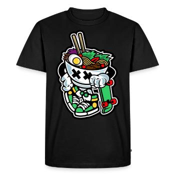 Ramen Noodle Skater - Men's Premium Organic T-Shirt - black - Front - Nico (187cm)