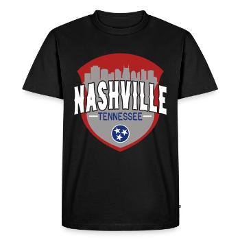 Nashville Tennessee Badge City - Men's Premium Organic T-Shirt - black - Front - Nico (187cm)