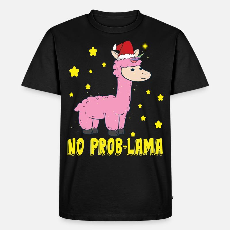 No Prob Lama - Männer Premium Bio T-Shirt - Schwarz