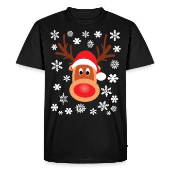 Rudolf Renne Nez Rouge Noël Noël - T-shirt Premium bio Homme - noir - Devant - Nico (187cm)
