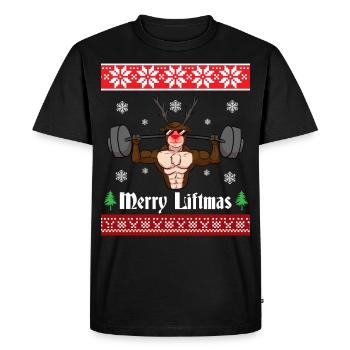 Joyeux Liftmas Rendeer - T-shirt Premium bio Homme - noir - Devant - Nico (187cm)