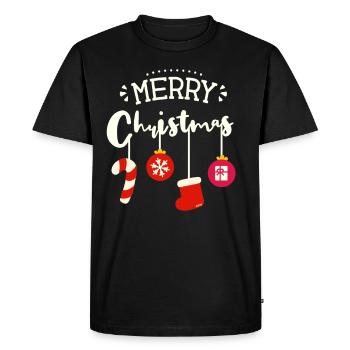 Merry Christmas Merry Christmas - Men's Premium Organic T-Shirt - black - Front - Nico (187cm)