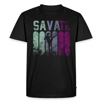 Combattant de la savate - T-shirt Premium bio Homme - noir - Devant - Nico (187cm)
