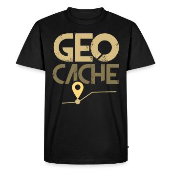 Geocache - Men's Premium Organic T-Shirt - black - Front - Nico (187cm)