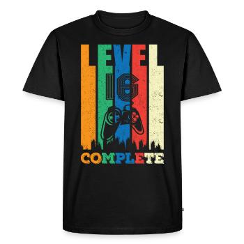 Niveau 16 Complètement 16 ans 16 ans 16e anniversaire - T-shirt Premium bio Homme - noir - Devant - Nico (187cm)
