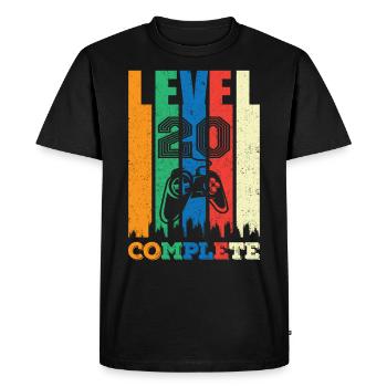 Niveau 20 Complètement 20 ans 20 ans 20 ans Gebur - T-shirt Premium bio Homme - noir - Devant - Nico (187cm)