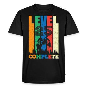 Level 25 Completely 25 years 25 years 25th birthday - Men's Premium Organic T-Shirt - black - Front - Nico (187cm)