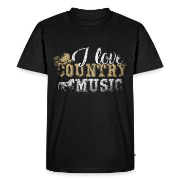 I Love Country Music Western Countrymusic Cowboy - T-shirt Premium bio Homme - noir - Devant - Nico (187cm)