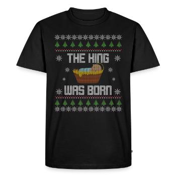 Noël - Noël - Chrétien - Jésus - T-shirt Premium bio Homme - noir - Devant - Nico (187cm)
