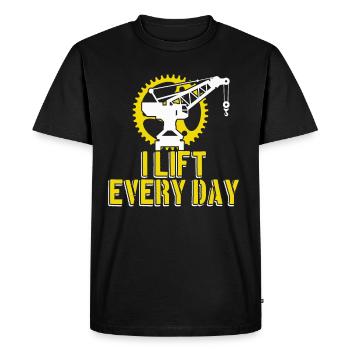 J'élève des cadeaux de grutier tous les jours - T-shirt Premium bio Homme - noir - Devant - Nico (187cm)
