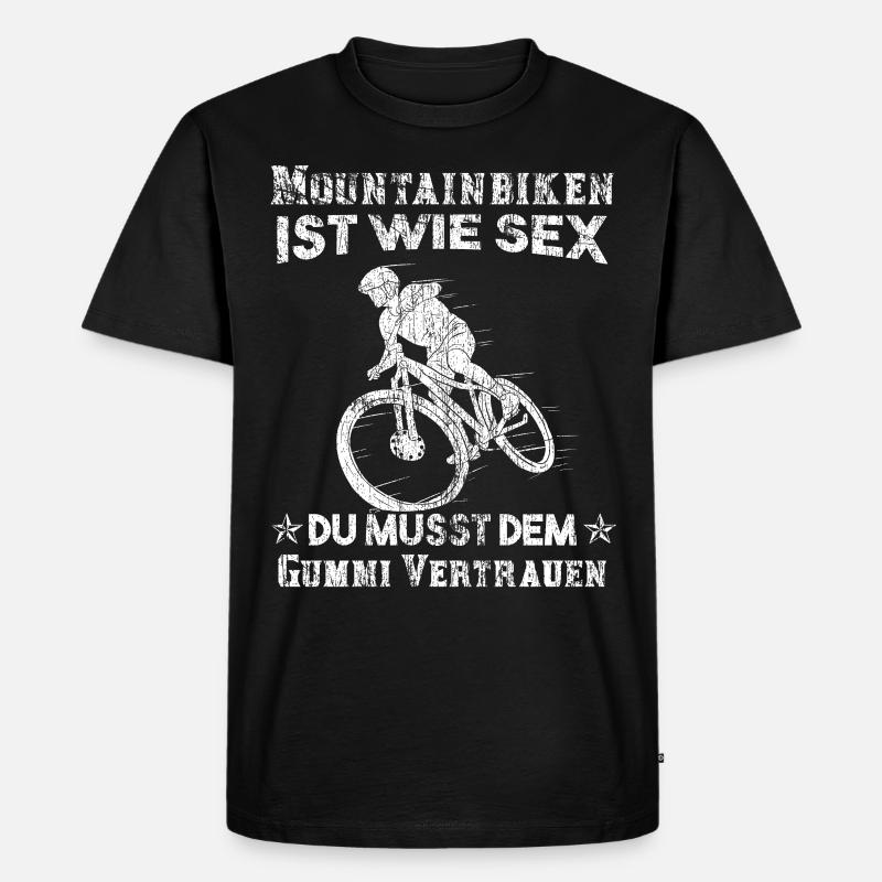 Mountainbiker Geschenk - Männer Premium Bio T-Shirt - Schwarz