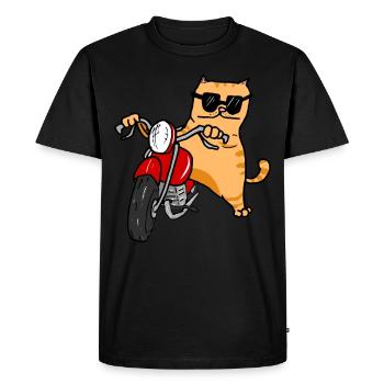Lunettes de soleil chat moto cool cadeau drôle - T-shirt Premium bio Homme - noir - Devant - Nico (187cm)