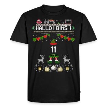 Hello I Pims 1 11 ugly Christmas Sweater - Men's Premium Organic T-Shirt - black - Front - Nico (187cm)