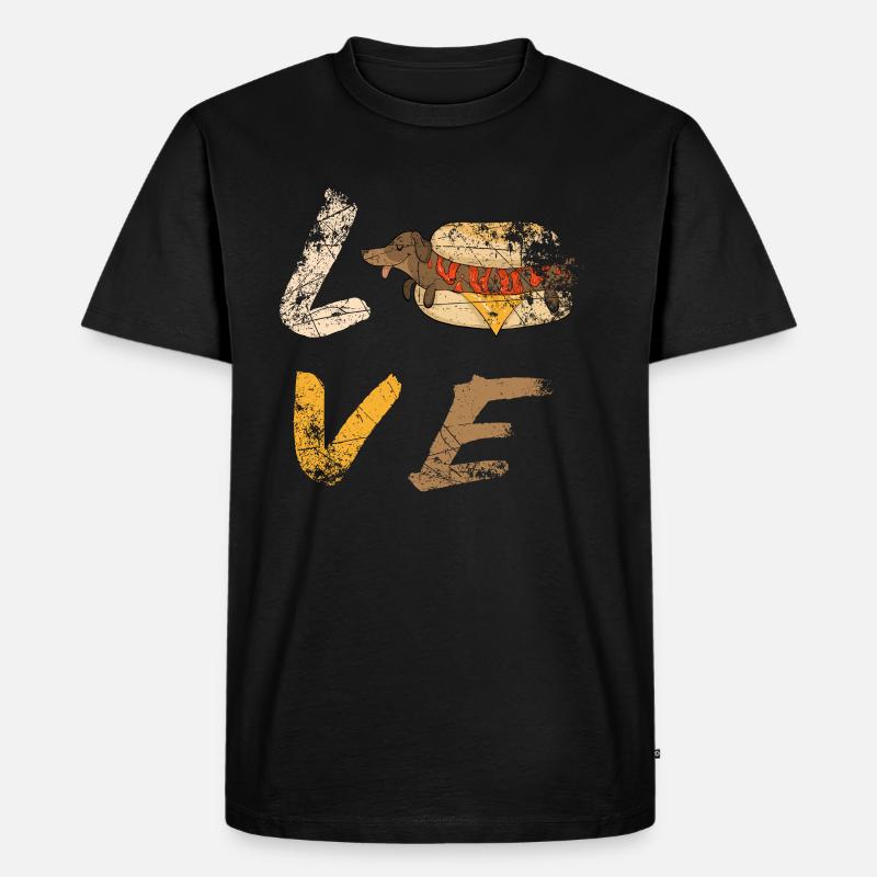 Dachshund - Männer Premium Bio T-Shirt - Schwarz