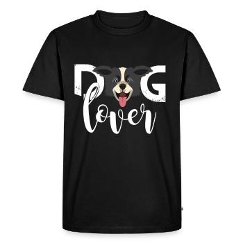 Chien amoureux de chien Amoureux de chiens - T-shirt Premium bio Homme - noir - Devant - Nico (187cm)