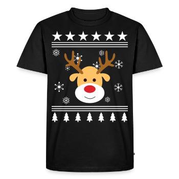 Rudolf - T-shirt Premium bio Homme - noir - Devant - Nico (187cm)