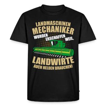 Mécanicien de machines agricoles Cadeau - T-shirt Premium bio Homme - noir - Devant - Nico (187cm)