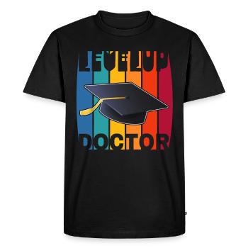 Level-up doctorat de doctorat cadeau - T-shirt Premium bio Homme - noir - Devant - Nico (187cm)