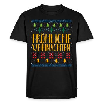 ugly christmas sweater nerdy Geschenk - Männer Premium Bio T-Shirt - Schwarz - Vorne - Nico (187cm)
