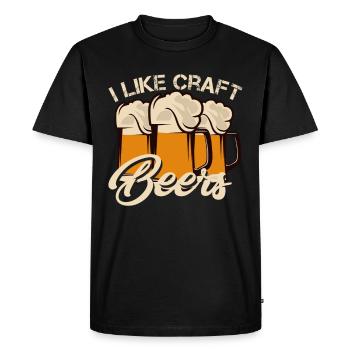 Craftbier Craft Beer Brewery Homemade - Men's Premium Organic T-Shirt - black - Front - Nico (187cm)