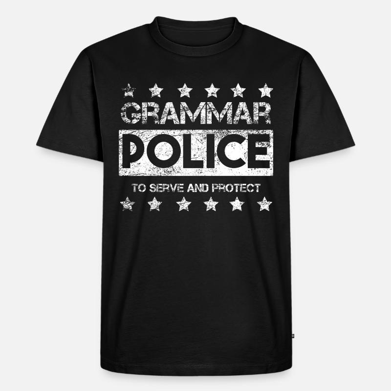 Grammar Police - Männer Premium Bio T-Shirt - Schwarz