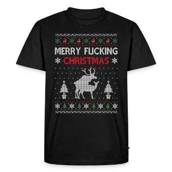 JOYEUX BAISANT NOËL cadeau de Noël vulgaire - T-shirt Premium bio Homme - noir - Devant - Nico (187cm)
