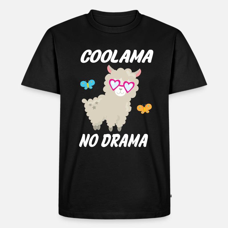 Lama - Männer Premium Bio T-Shirt - Schwarz