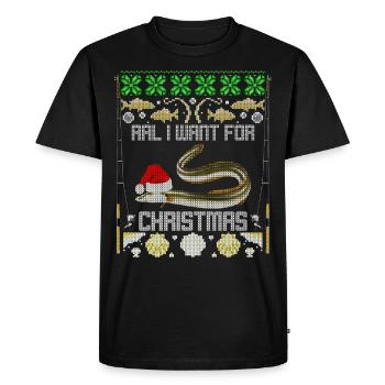 Pêcher Motif de Noël avec Aal ugly christmas - T-shirt Premium bio Homme - noir - Devant - Nico (187cm)