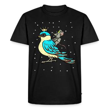 Winter magic fantasy bird snow unicorn mouse - Men's Premium Organic T-Shirt - black - Front - Nico (187cm)