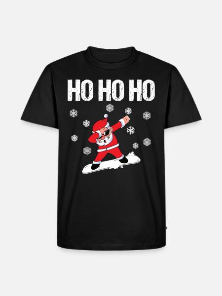 Dabbing Santa Weihnachtsmann - Männer Premium Bio T-Shirt - Schwarz
