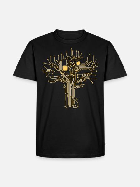 Tree of Tech Nerd Life CPU - Premium økologisk T-skjorte for menn - svart