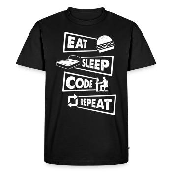 Développeur informatique Nerd Geek Informaticien - T-shirt Premium bio Homme - noir - Devant - Nico (187cm)