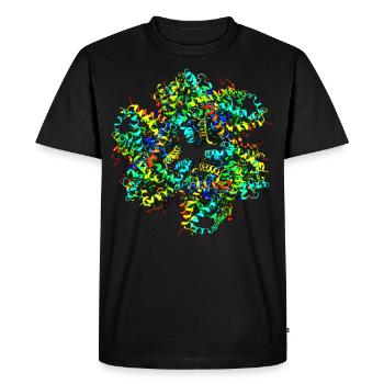 Protéine cool molécule chimie Nerd Hémoglobine - T-shirt Premium bio Homme - noir - Devant - Nico (187cm)