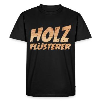 Holz Flüsterer - Männer Premium Bio T-Shirt - Schwarz - Vorne - Nico (187cm)