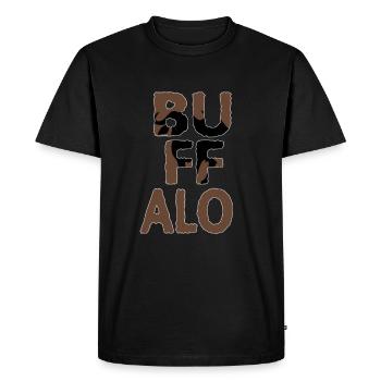 Büffel Schatten im Namen - Männer Premium Bio T-Shirt - Schwarz - Vorne - Nico (187cm)