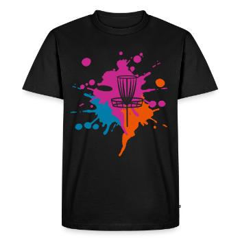 Frisbee colored blob - Men's Premium Organic T-Shirt - black - Front - Nico (187cm)