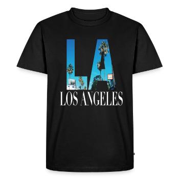 La Los Angeles Californie West Coast America USA - T-shirt Premium bio Homme - noir - Devant - Nico (187cm)