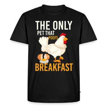 Chicken chicken chicken hen saying funny egg - Men's Premium Organic T-Shirt - black - Front - Nico (187cm)