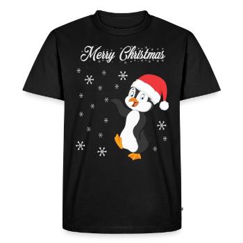 Thème de Noël Joyeux Noël Pingouin de Noël - T-shirt Premium bio Homme - noir - Devant - Nico (187cm)