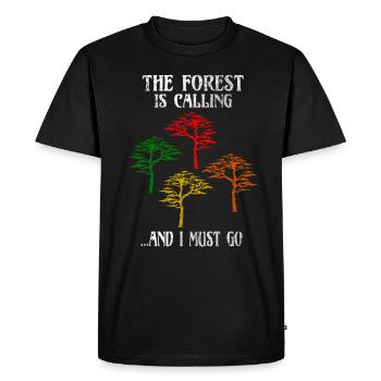 Forêt - T-shirt Premium bio Homme - noir - Devant - Nico (187cm)