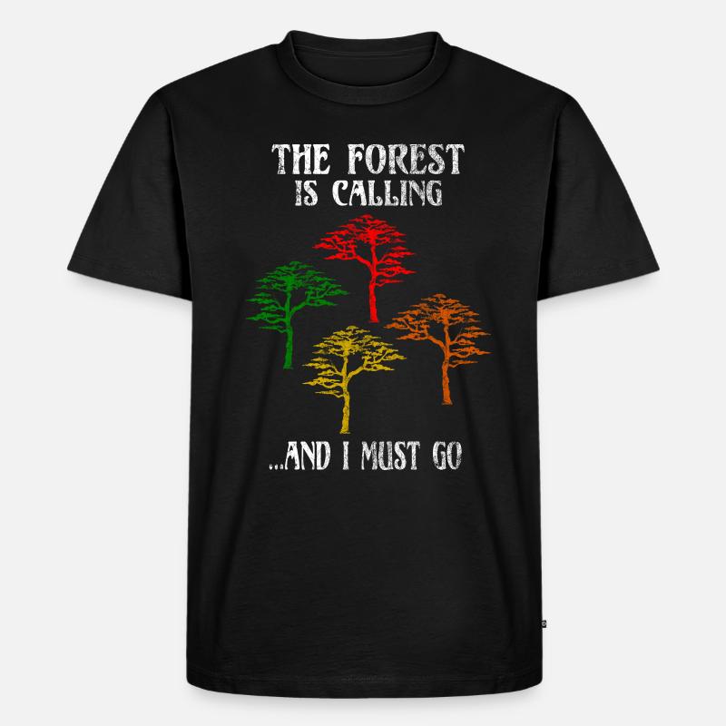 Wald - Männer Premium Bio T-Shirt - Schwarz