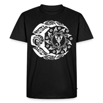 Maori scorpion polynesia tattoo sun moon - Men's Premium Organic T-Shirt - black - Front - Nico (187cm)