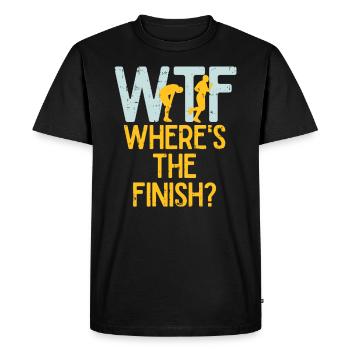 WTF Drôle Où est Le But Marathon Triathlon - T-shirt Premium bio Homme - noir - Devant - Nico (187cm)