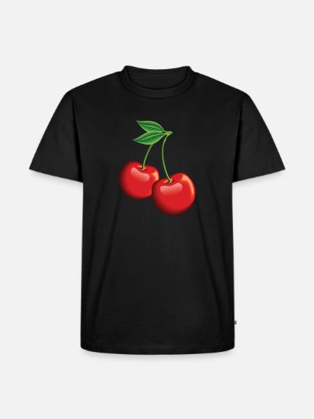 Red Cherries Cherries Cherries Cherry - Men's Premium Organic T-Shirt - black