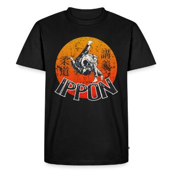 Ippon judo judoka fighter - T-shirt Premium bio Homme - noir - Devant - Nico (187cm)