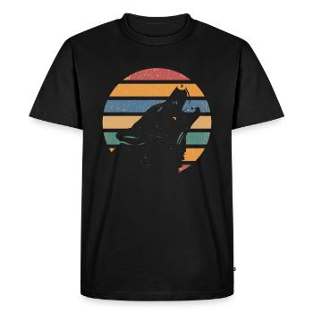 Stay Wild Wolf Natur Wildnis - Männer Premium Bio T-Shirt - Schwarz - Vorne - Nico (187cm)