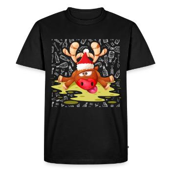 Rennes Alcool Vomi Ugly Christmas Xmas Sweater - T-shirt Premium bio Homme - noir - Devant - Nico (187cm)