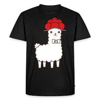 Black Forest Lama Alpaka - Black Forest Girl Bub - Men's Premium Organic T-Shirt - black - Front - Nico (187cm)
