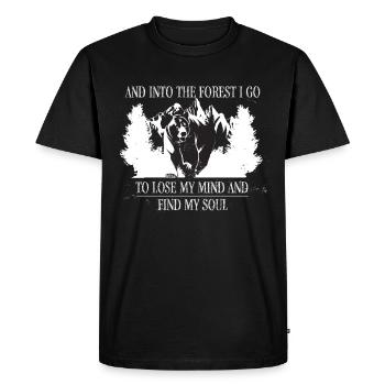 Et dans la forêt, je vais perdre la tête et trouver - T-shirt Premium bio Homme - noir - Devant - Nico (187cm)