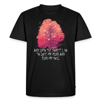 Et dans la forêt, je vais perdre la tête - T-shirt Premium bio Homme - noir - Devant - Nico (187cm)